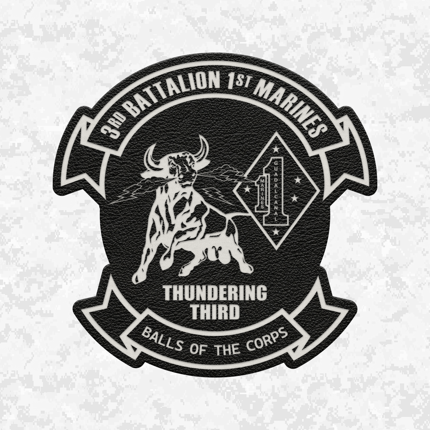 3rd Battalion 1st Marines "Thundering Third"/"Balls of the Corps" | Leather Patch | Velcro Backed
