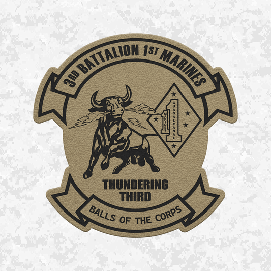 3rd Battalion 1st Marines "Thundering Third"/"Balls of the Corps" | Leather Patch | Velcro Backed