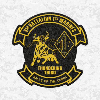 3rd Battalion 1st Marines "Thundering Third"/"Balls of the Corps" | Leather Patch | Velcro Backed