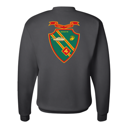 4th Tank Battalion, "53 Days", USMC, United States Marine Corps Sweatshirt