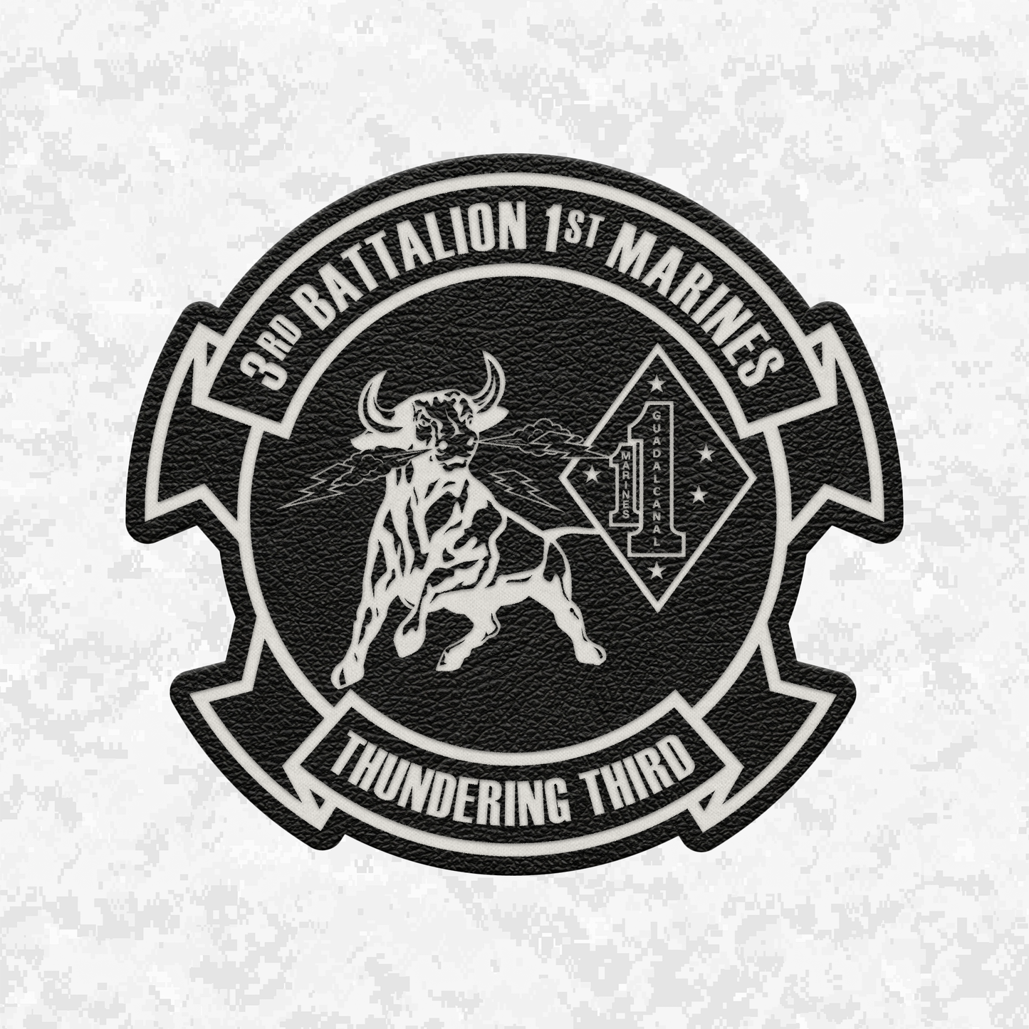 3rd Battalion 1st Marines "Thundering Third" | Leather Patch | Velcro Backed