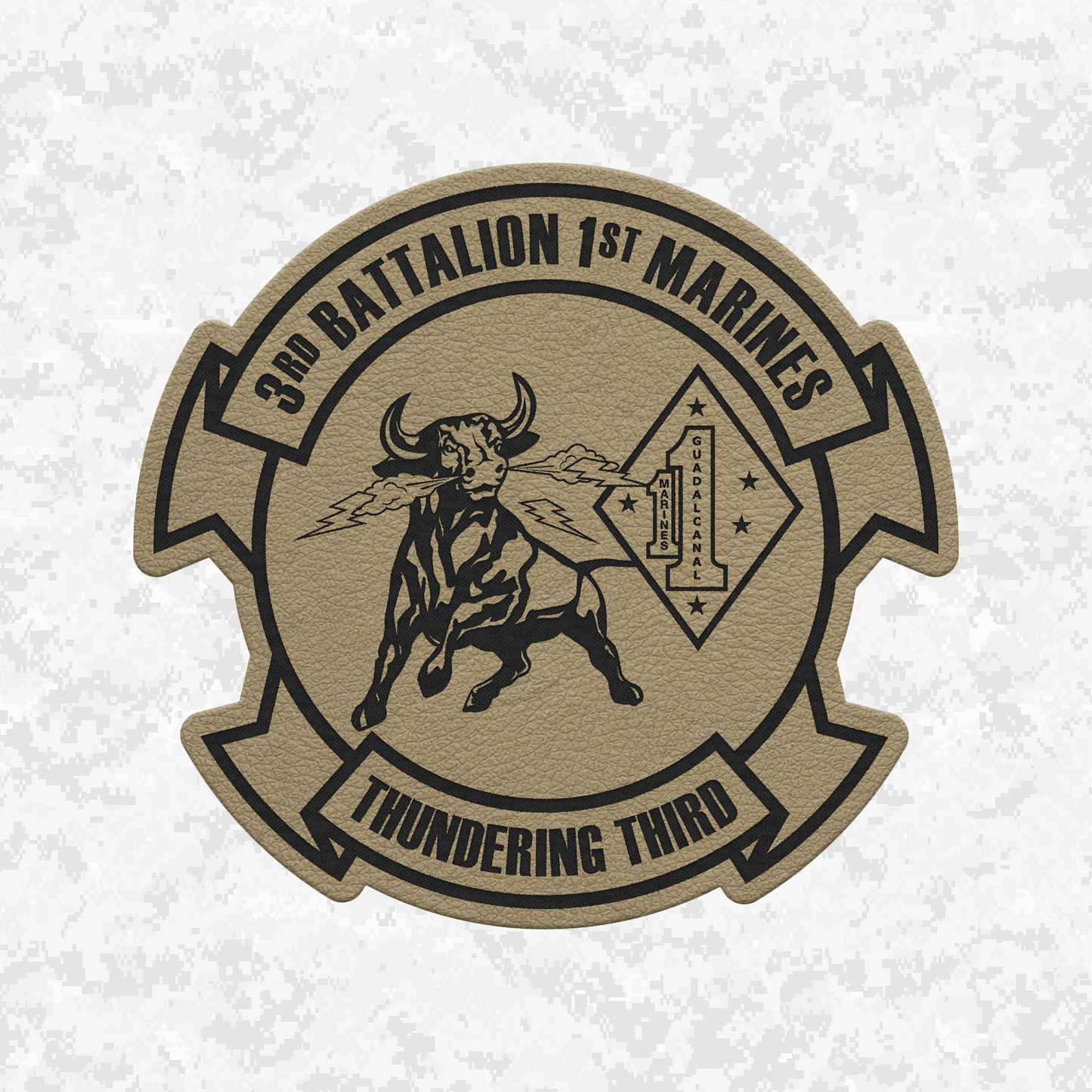 3rd Battalion 1st Marines "Thundering Third" | Leather Patch | Velcro Backed