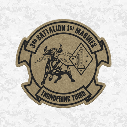3rd Battalion 1st Marines "Thundering Third" | Leather Patch | Velcro Backed