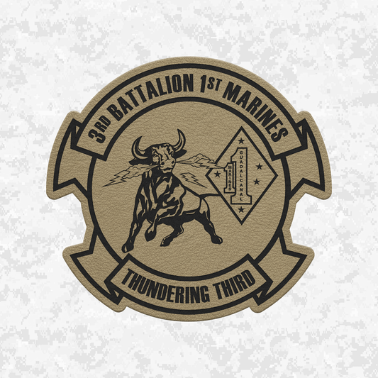 3rd Battalion 1st Marines "Thundering Third" | Leather Patch | Velcro Backed