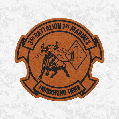 3rd Battalion 1st Marines "Thundering Third" | Leather Patch | Velcro Backed
