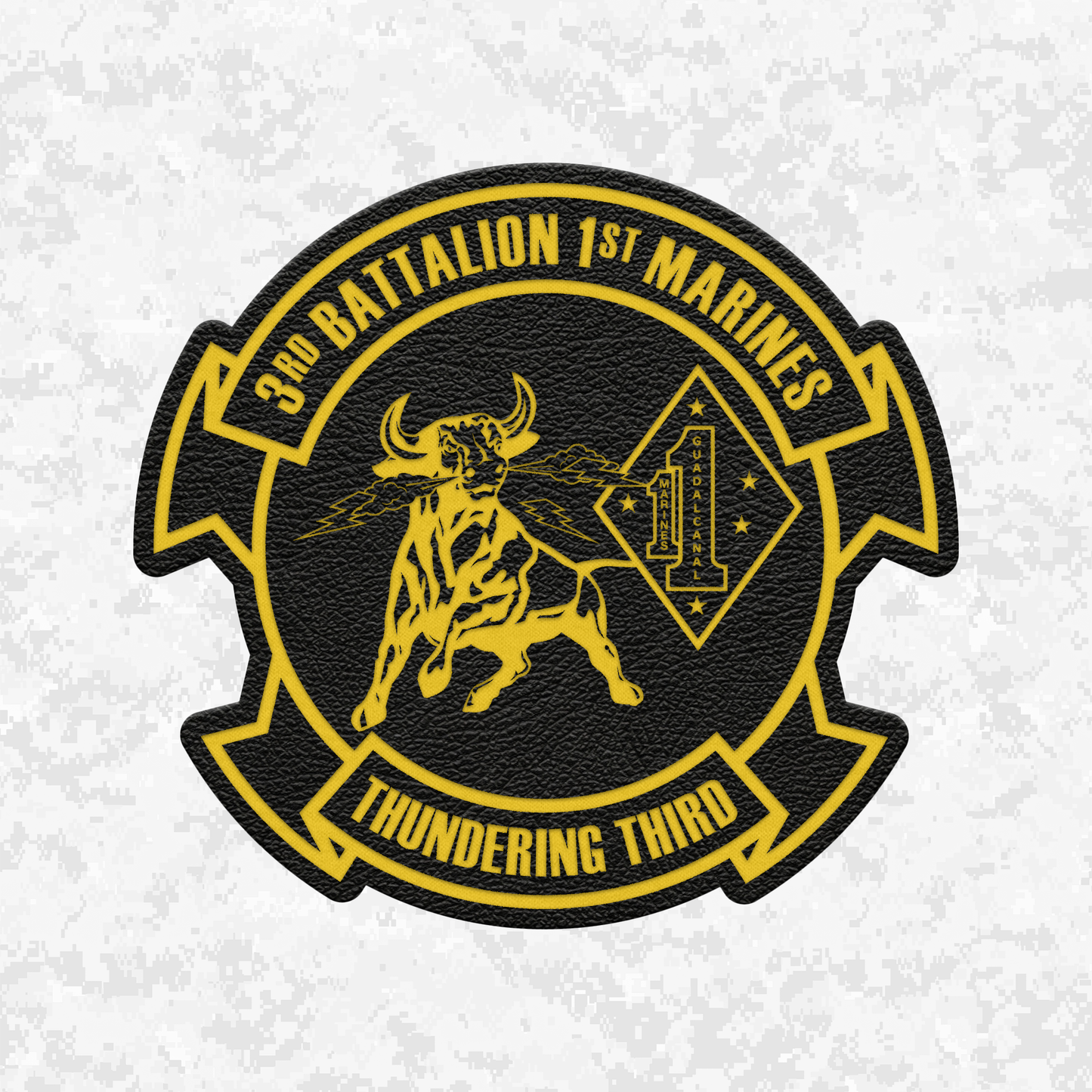 3rd Battalion 1st Marines "Thundering Third" | Leather Patch | Velcro Backed