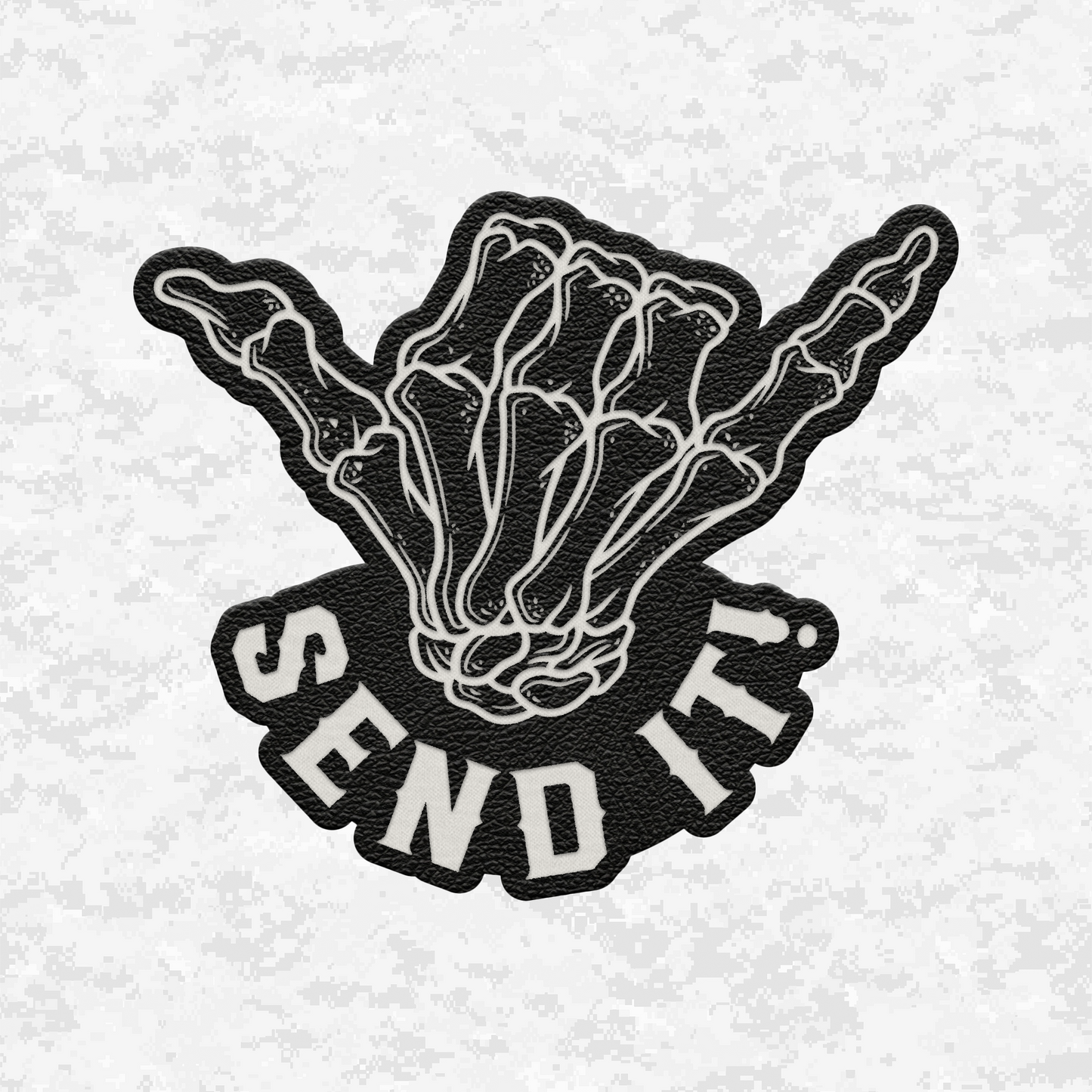 Send It Shaka | Leather Patch | Velcro Backed