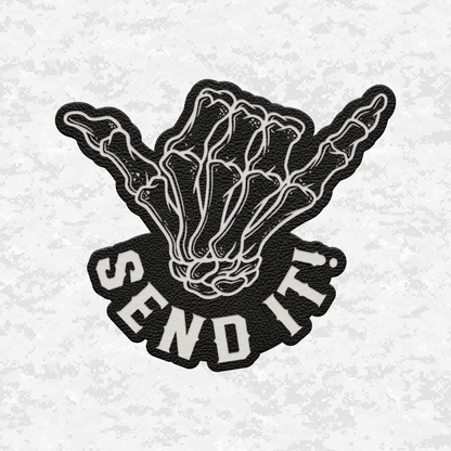 Send It Shaka | Leather Patch | Velcro Backed