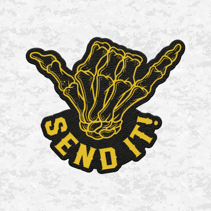 Send It Shaka | Leather Patch | Velcro Backed