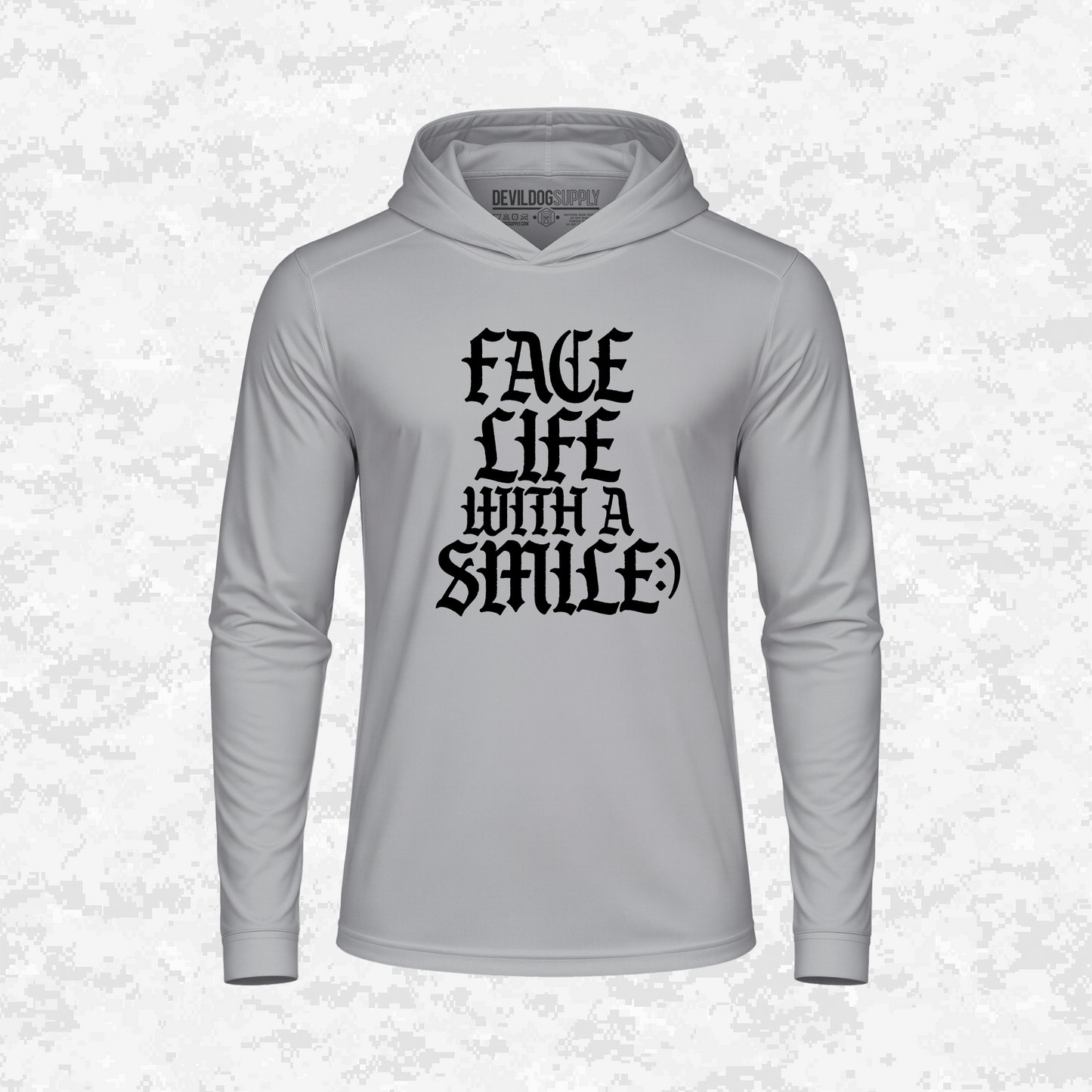 Face Life with a Smile | Essential Text | DRIFIT Long sleeve, Hoodie