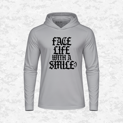 Face Life with a Smile | Essential Text | DRIFIT Long sleeve, Hoodie