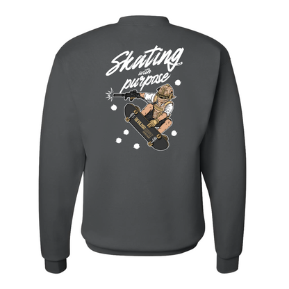 Skating With Purpose - Marine in Skate (marpat desert) Sweatshirt
