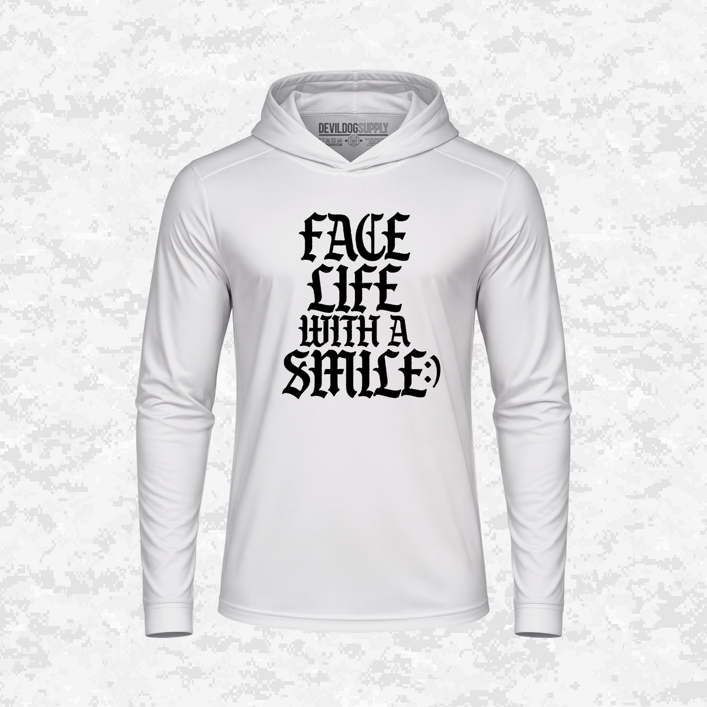 Face Life with a Smile | Essential Text | DRIFIT Long sleeve, Hoodie