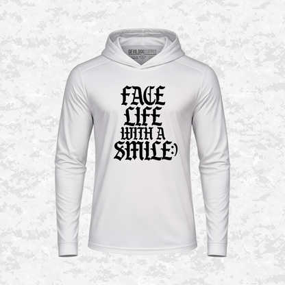 Face Life with a Smile | Essential Text | DRIFIT Long sleeve, Hoodie