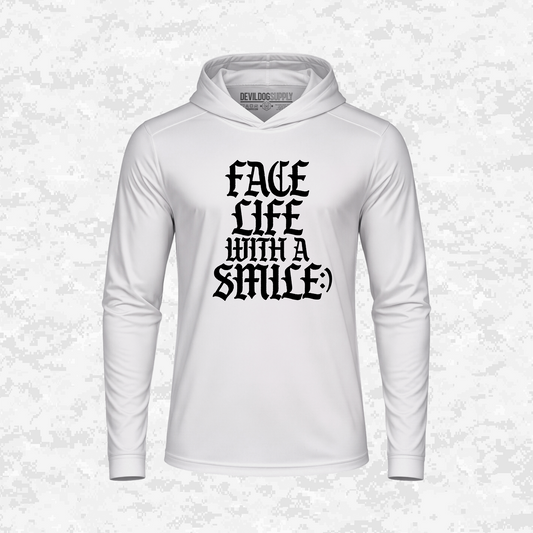 Face Life with a Smile | Essential Text | DRIFIT Long sleeve, Hoodie