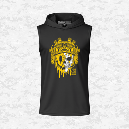 Face Life with a Smile | Tactical Skull | DRIFIT Sleeveless, Tank, Sleeveless Hoodie
