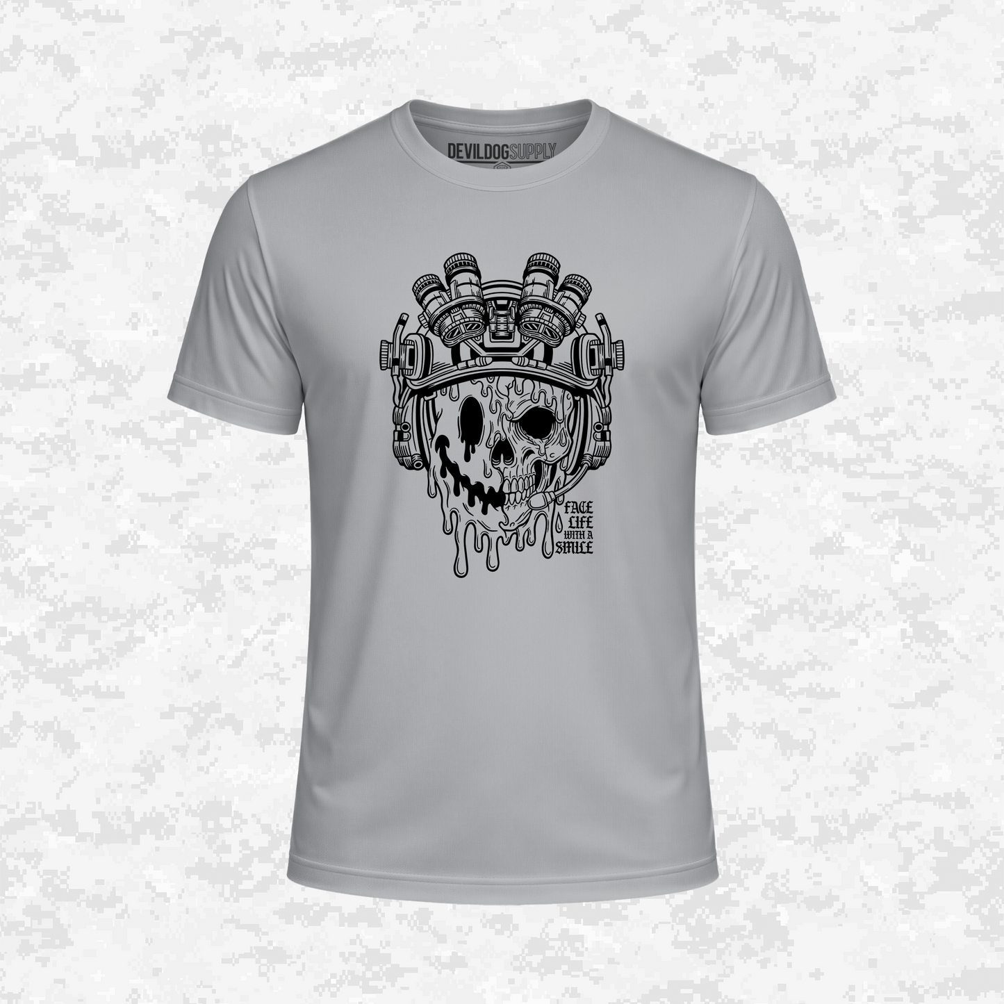 Face Life with a Smile | Tactical Skull | DRIFIT Shirt