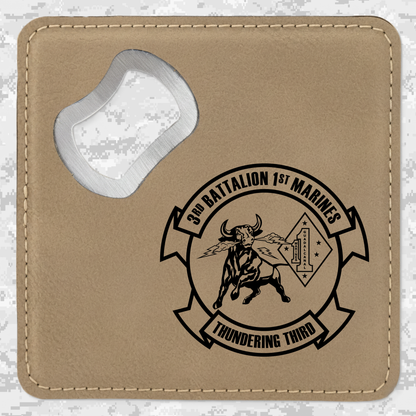3rd Battalion 1st Marines "Thundering Third" | Leather Coaster & Opener