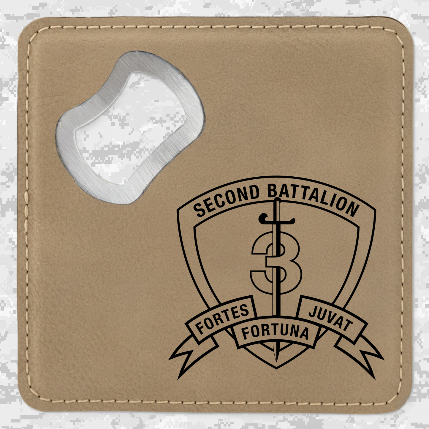 2nd Battalion 3rd Marines "Island Warriors" | Leather Coaster & Opener
