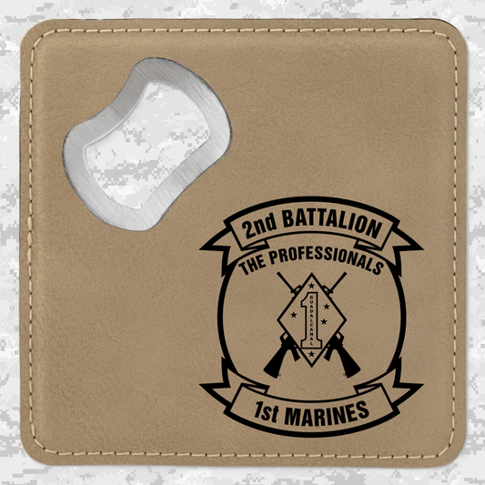 2nd Battalion 1st Marines Unit "The Professionals" | Leather Coaster & Opener