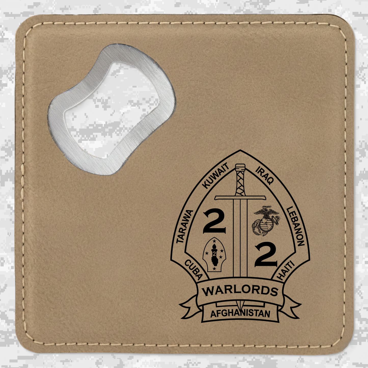 2nd Battalion 2nd Marines "Warlords" #1 | Leather Coaster & Opener