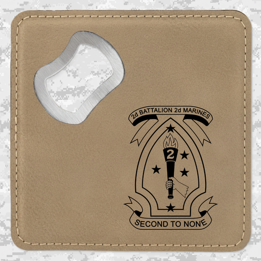2nd Battalion 2nd Marines #2 | Leather Coaster & Opener