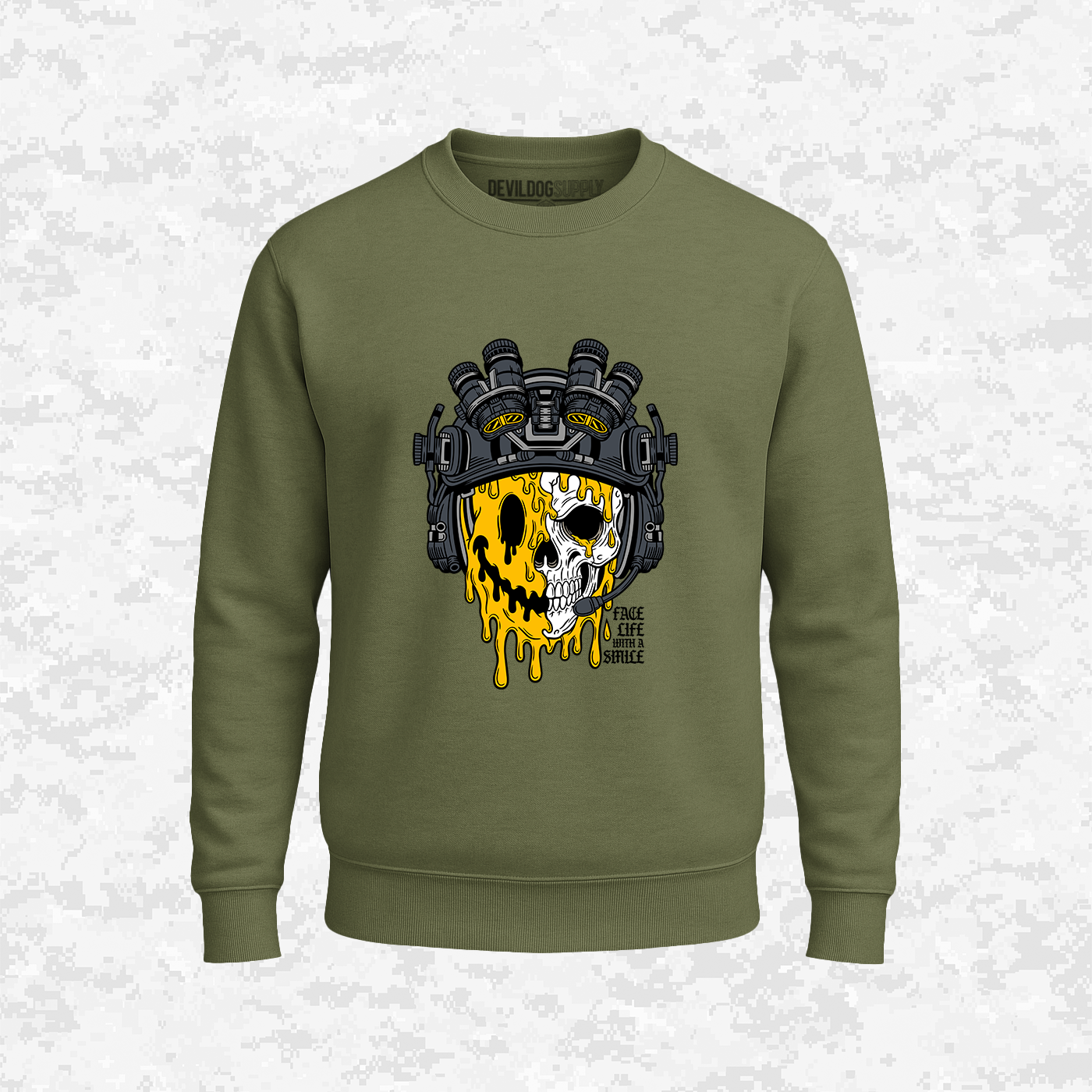 Face Life with a Smile | Tactical Skull | Sweatshirt