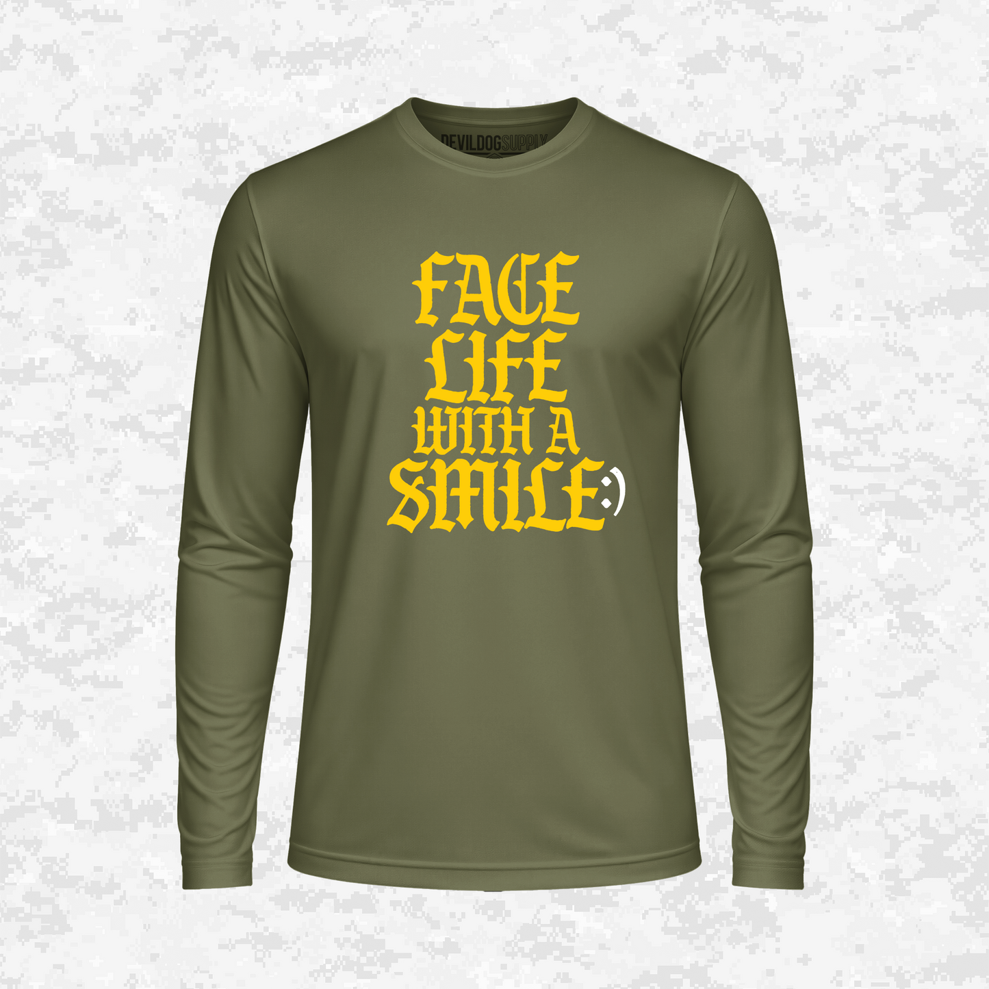 Face Life with a Smile | Essential Text | DRIFIT Long sleeve, Hoodie