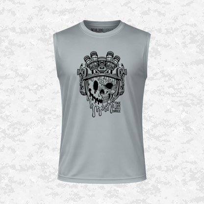 Face Life with a Smile | Tactical Skull | DRIFIT Sleeveless, Tank, Sleeveless Hoodie