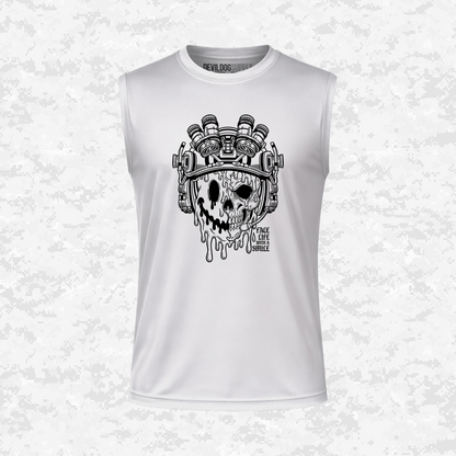 Face Life with a Smile | Tactical Skull | DRIFIT Sleeveless, Tank, Sleeveless Hoodie