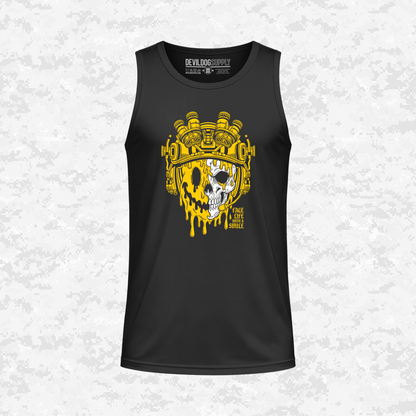 Face Life with a Smile | Tactical Skull | DRIFIT Sleeveless, Tank, Sleeveless Hoodie