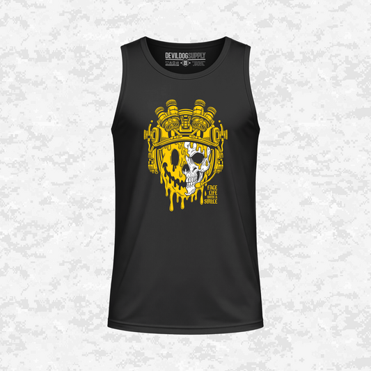 Face Life with a Smile | Tactical Skull | DRIFIT Sleeveless, Tank, Sleeveless Hoodie