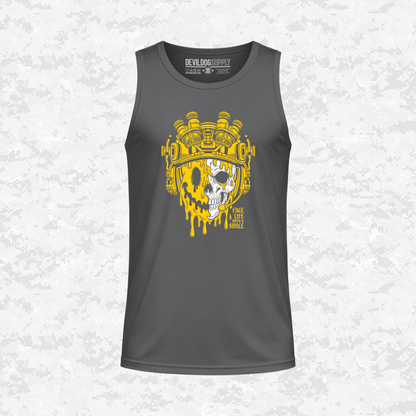 Face Life with a Smile | Tactical Skull | DRIFIT Sleeveless, Tank, Sleeveless Hoodie