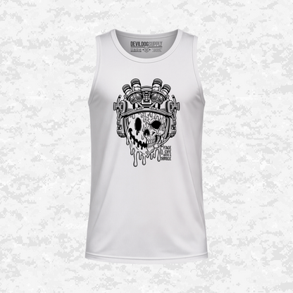 Face Life with a Smile | Tactical Skull | DRIFIT Sleeveless, Tank, Sleeveless Hoodie