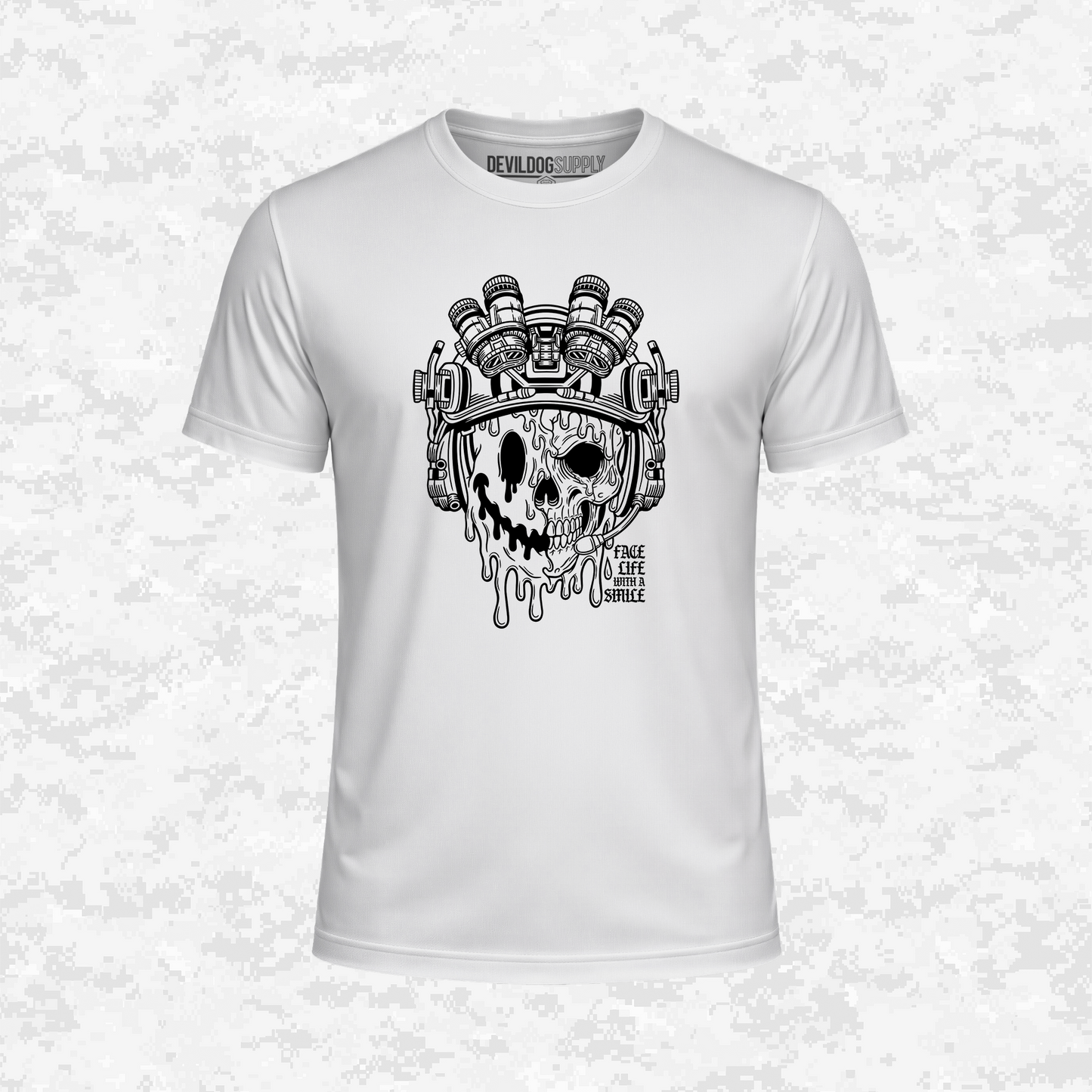 Face Life with a Smile | Tactical Skull | DRIFIT Shirt