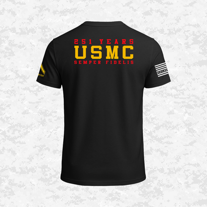 Born in a Bar | Forged to Serve | USMC 251 Years | Customizable Ranks Edition | T-shirt