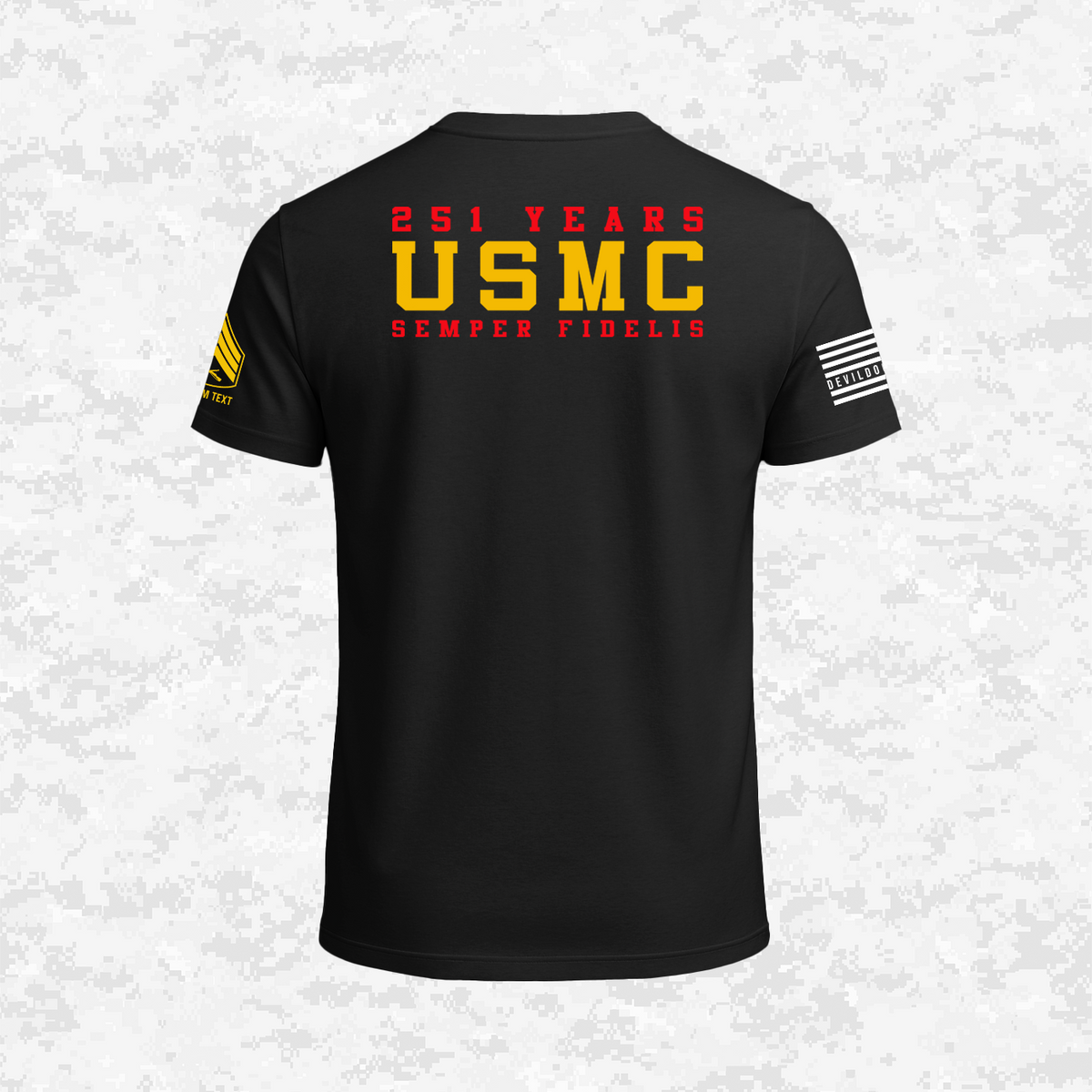 Born in a Bar | Forged to Serve | USMC 251 Years | Customizable Ranks Edition | T-shirt