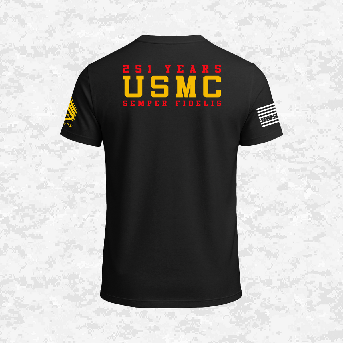 Born in a Bar | Forged to Serve | USMC 251 Years | Customizable Ranks Edition | T-shirt