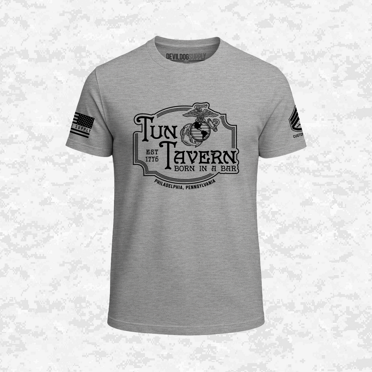 Born in a Bar | Forged to Serve | USMC 251 Years | Customizable Ranks Edition | T-shirt