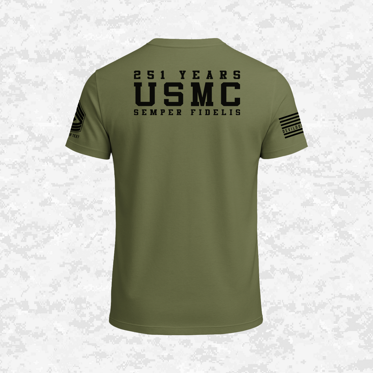 Born in a Bar | Forged to Serve | USMC 251 Years | Customizable Ranks Edition | T-shirt