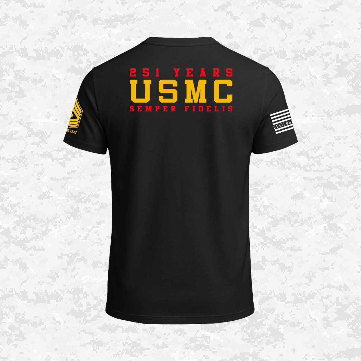 Born in a Bar | Forged to Serve | USMC 251 Years | Customizable Ranks Edition | T-shirt