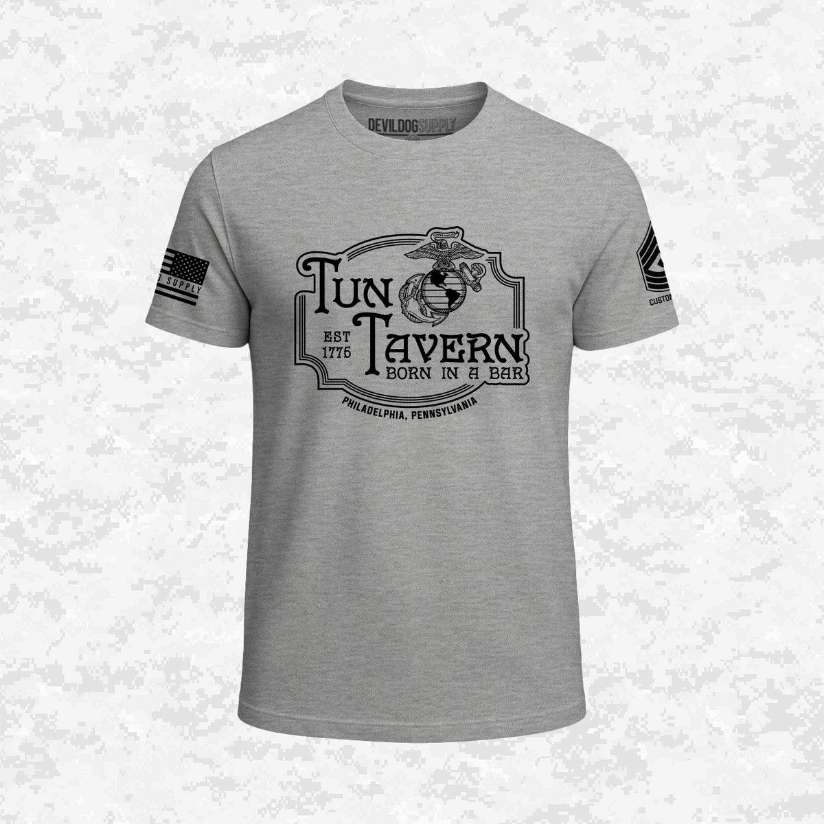 Born in a Bar | Forged to Serve | USMC 251 Years | Customizable Ranks Edition | T-shirt