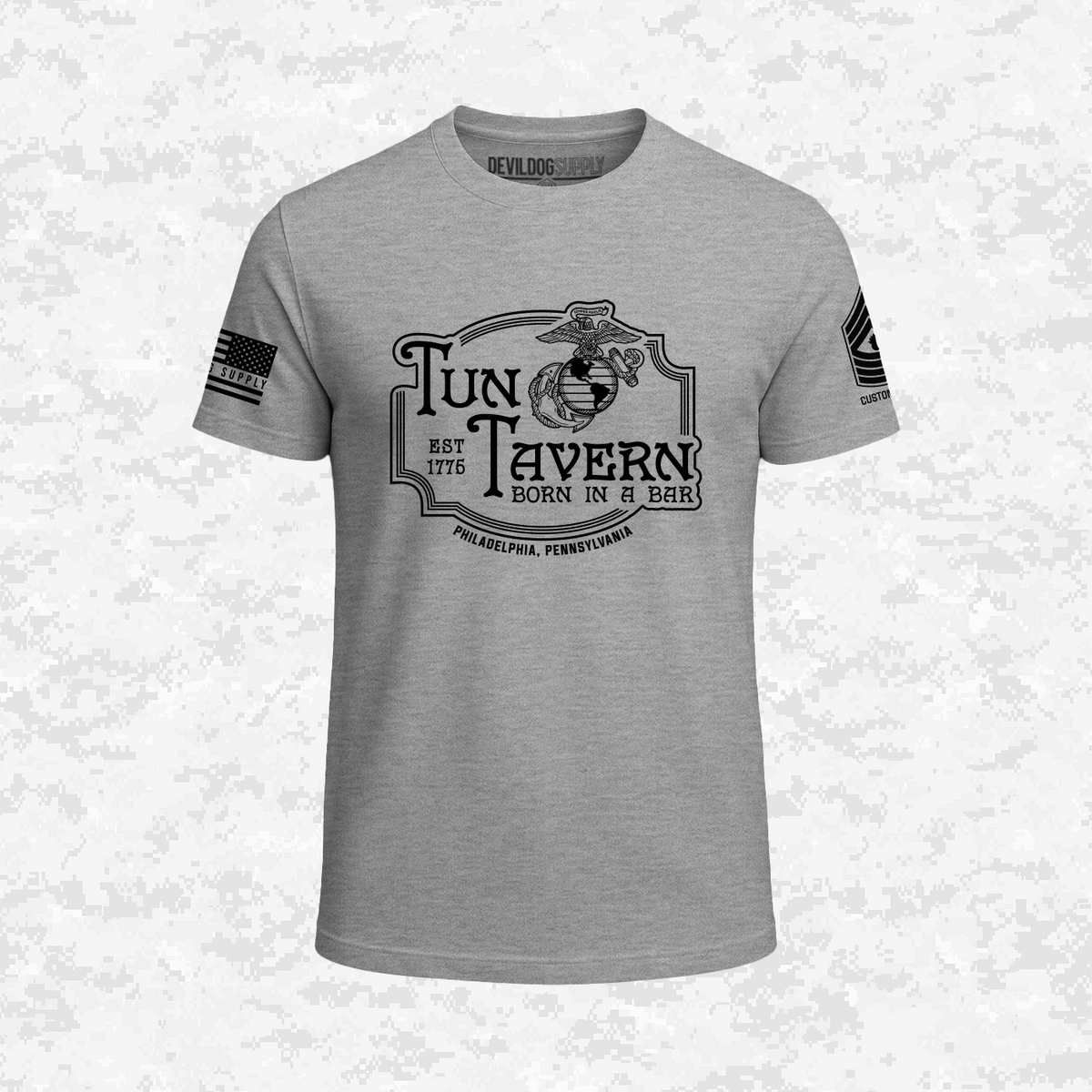 Born in a Bar | Forged to Serve | USMC 251 Years | Customizable Ranks Edition | T-shirt