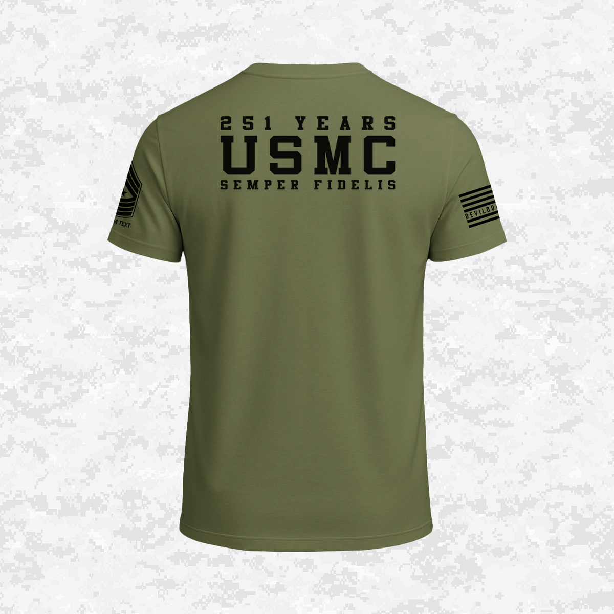Born in a Bar | Forged to Serve | USMC 251 Years | Customizable Ranks Edition | T-shirt