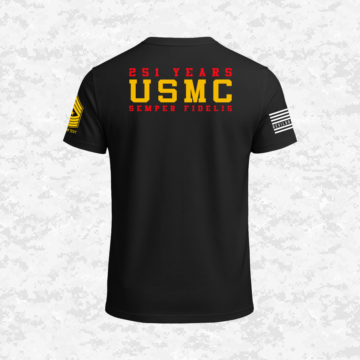 Born in a Bar | Forged to Serve | USMC 251 Years | Customizable Ranks Edition | T-shirt