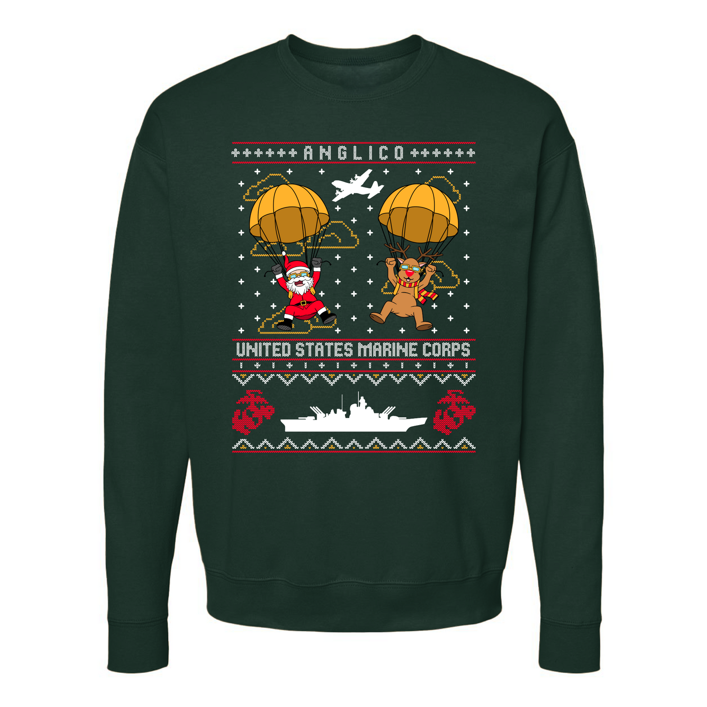 ANGLICO United States Marine Corps Ugly Christmas Sweaters