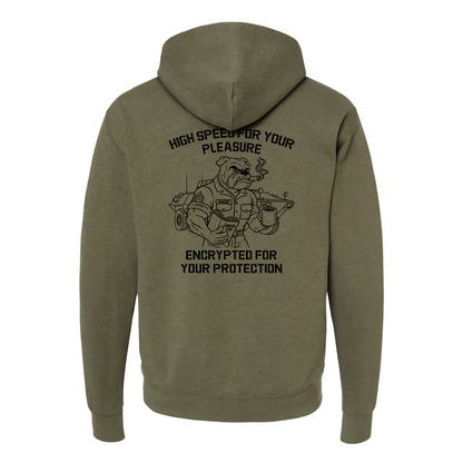 "High Speed For Your Pleasure, Encrypted For You Protection". LAV USMC, Hoodie