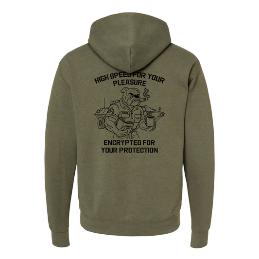 "High Speed For Your Pleasure, Encrypted For You Protection". LAV USMC, Hoodie