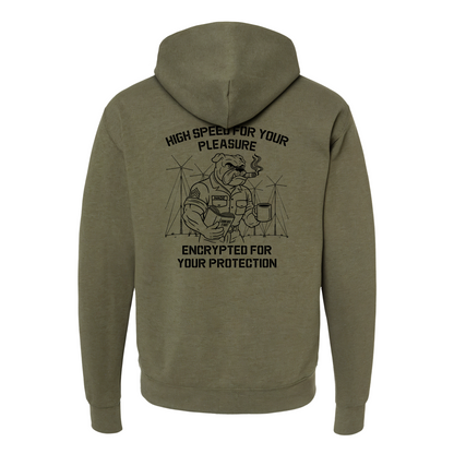 "High Speed For Your Pleasure, Encrypted For You Protection". Antenna Farm USMC, Hoodie