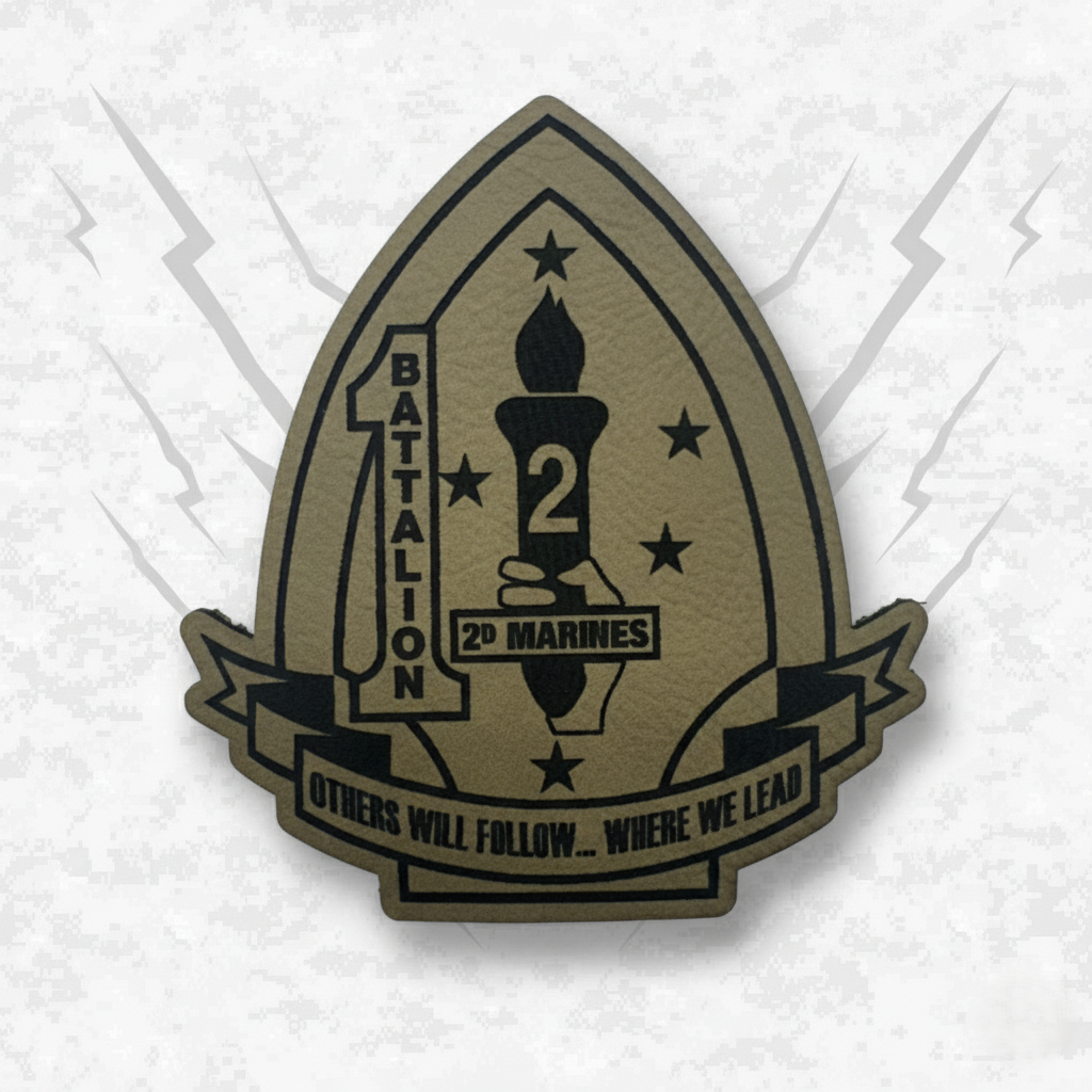 Leather Patch | 1st Battalion 2nd Marines "Typhoon" | Velcro Backed
